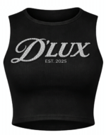 Crispy sleeveless crop top black