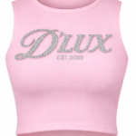 Crispy sleeveless crop top pink