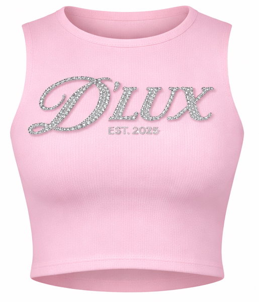 Crispy sleeveless crop top pink