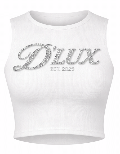 Crispy sleeveless crop top white